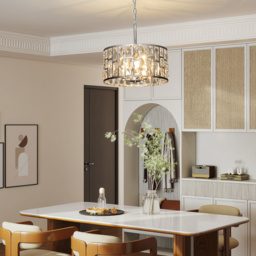 HOMCOM 72 Glass Crystallite Chandelier - Silver-Tone - thumbnail 7