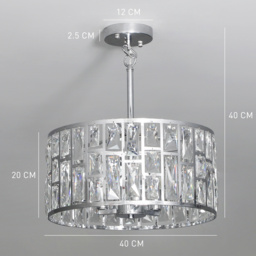 HOMCOM 72 Glass Crystallite Chandelier - Silver-Tone - thumbnail 3
