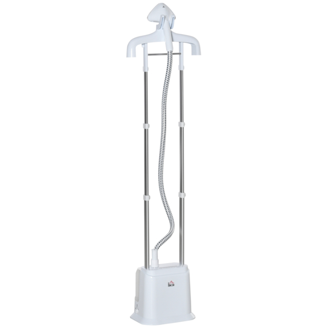 HOMCOM Upright Garment Clothes Steamer with 6 Steam Setting, 45s Fast Heat-up, 1.7L Water Tank and 45min Steamer, Wrinkle and Odour Remover, White - image 1
