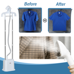 HOMCOM Upright Garment Clothes Steamer with 6 Steam Setting, 45s Fast Heat-up, 1.7L Water Tank and 45min Steamer, Wrinkle and Odour Remover, White - thumbnail 8