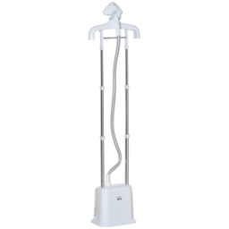 HOMCOM Upright Garment Clothes Steamer with 6 Steam Setting, 45s Fast Heat-up, 1.7L Water Tank and 45min Steamer, Wrinkle and Odour Remover, White - thumbnail 1
