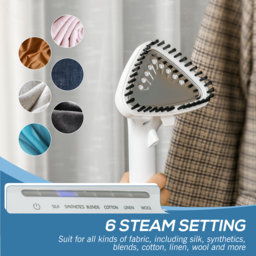 HOMCOM Upright Garment Clothes Steamer with 6 Steam Setting, 45s Fast Heat-up, 1.7L Water Tank and 45min Steamer, Wrinkle and Odour Remover, White - thumbnail 5