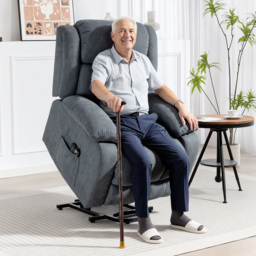 HOMCOM Power Lift Recliner Chair with Massage, Overstuffed Lift Chair for Elderly with Footrest, Remote and Side Pocket, Grey - thumbnail 3
