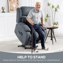 HOMCOM Power Lift Recliner Chair with Massage, Overstuffed Lift Chair for Elderly with Footrest, Remote and Side Pocket, Grey - thumbnail 5