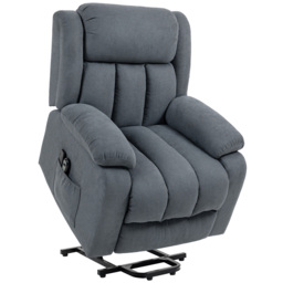 HOMCOM Power Lift Recliner Chair with Massage, Overstuffed Lift Chair for Elderly with Footrest, Remote and Side Pocket, Grey - thumbnail 1
