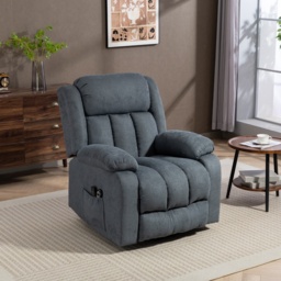 HOMCOM Power Lift Recliner Chair with Massage, Overstuffed Lift Chair for Elderly with Footrest, Remote and Side Pocket, Grey - thumbnail 2