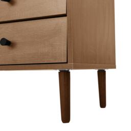 Country-Style Sideboard with Doors and Adjustable Shelves, Cabinet Ideal for Living Room and Hallway, 130L x 40W x 75.5H cm, Natural - Aosom UK - thumbnail 9