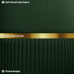 HOMCOM Velvet-Feel Storage Ottoman - Green - thumbnail 5