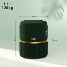 HOMCOM Velvet-Feel Storage Ottoman - Green - thumbnail 3