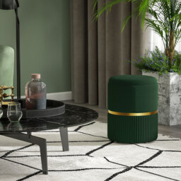 HOMCOM Velvet-Feel Storage Ottoman - Green - thumbnail 7