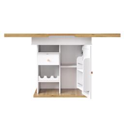 Extendable Dining Table with Telescopic 2-Sided Extension, Space-Saving Table for 4-6 People, 110-140L x 80W x 75H cm, White - Aosom UK - thumbnail 2