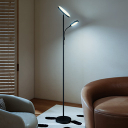 HOMCOM Mother and Child Uplighter Floor Lamp for Living Room, Stepless Dimmable Standing Lamp with 4 Scene Modes, 2700K-6500K Colour Temperature, 4 Brightness Levels, Remote & Touch Control, Black - thumbnail 9