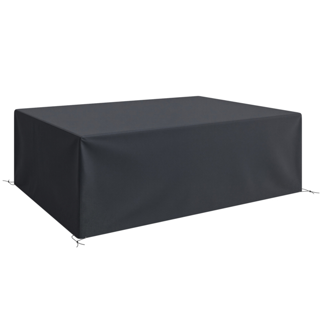 Outsunny 600D Oxford Outdoor Garden Furniture Sofa Set Cover, Waterproof Anti-UV Rattan Sun Lounger Protection Protector Cover, 275L x 205W x 90Hcm, Black - image 1