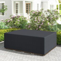 Outsunny 600D Oxford Outdoor Garden Furniture Sofa Set Cover, Waterproof Anti-UV Rattan Sun Lounger Protection Protector Cover, 275L x 205W x 90Hcm, Black - thumbnail 2