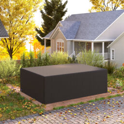 Outsunny 600D Oxford Outdoor Garden Furniture Sofa Set Cover, Waterproof Anti-UV Rattan Sun Lounger Protection Protector Cover, 275L x 205W x 90Hcm, Black - thumbnail 7