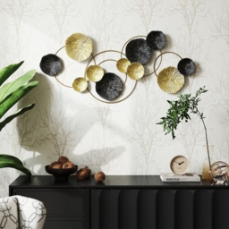 HOMCOM Metal Wall Art, Modern Hanging Wall Decor with Multi-Disc Design for Living Room - thumbnail 9