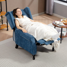 HOMCOM 150° Reclining Vintage Armchair, with footrest, Royal Blue - thumbnail 8