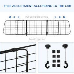 PawHut Heavy Duty Pet Dog Car Barrier Black - Aosom UK - thumbnail 4