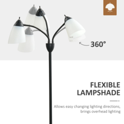 HOMCOM Arc Illuminator: Adjustable Industrial Standing Lamp for Bedroom & Lounge - Aosom UK - thumbnail 5