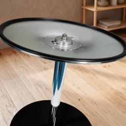 HOMCOM Round Bar Table, Modern Dining Table with Tempered Glass Top and Steel Frame for 4, 70 x 70 x 75.5cm, Black - thumbnail 9