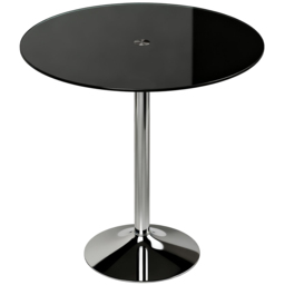 HOMCOM Round Bar Table, Modern Dining Table with Tempered Glass Top and Steel Frame for 4, 70 x 70 x 75.5cm, Black - thumbnail 1