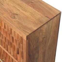 Bedside Chest with 3 Drawers, Bedside Cabinet with Mango Wood for Easy Storage, Brown - Aosom UK - thumbnail 4
