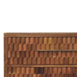 Bedside Chest with 3 Drawers, Bedside Cabinet with Mango Wood for Easy Storage, Brown - Aosom UK - thumbnail 7