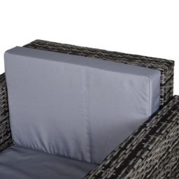 Outsunny Rattan Garden Armchair 10cm Thick Padded Cushion Outdoor All-Weather PE Wicker Garden Armchair with Armrests, Grey - Aosom UK - thumbnail 8