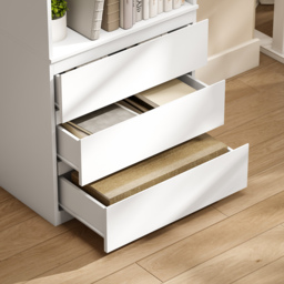 HOMCOM 180cm Tall Bookcase, with Shelves and Drawers - White - Aosom UK - thumbnail 9