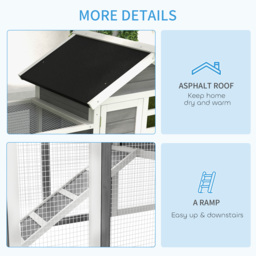PawHut 2 Tier Wooden Rabbit Guinea Pig Hutch Guinea Pig Cage Bunny Cage Pull Out Tray Small Animal House w/ Ramp 122 x 62.6 x 92 cm - thumbnail 7