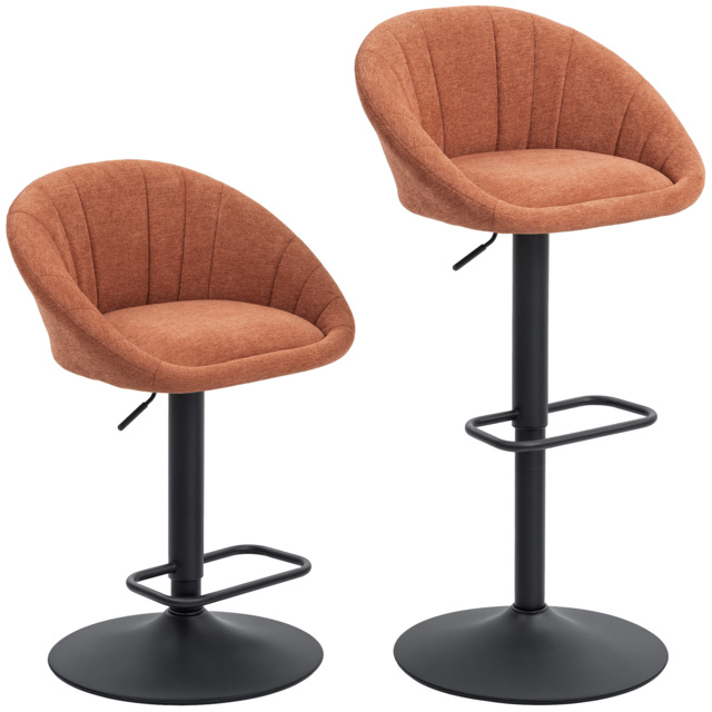 HOMCOM Set of Two Relaxed Tub Bar Stools - Orange - image 1