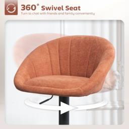 HOMCOM Set of Two Relaxed Tub Bar Stools - Orange - thumbnail 6