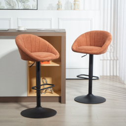 HOMCOM Set of Two Relaxed Tub Bar Stools - Orange - thumbnail 2