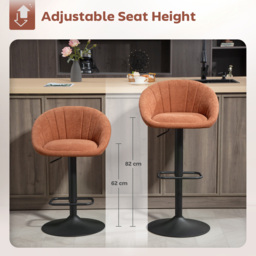 HOMCOM Set of Two Relaxed Tub Bar Stools - Orange - thumbnail 5