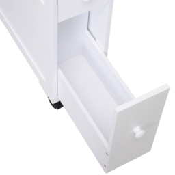 HOMCOM MDF Narrow Rolling Bathroom Side Cabinet White - Aosom UK - thumbnail 8