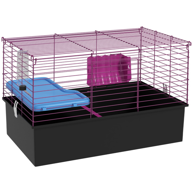 PawHut Chinchillas Small Rabbit Guinea Pig Small Animal Cage Pet Playhouse with Platform Ramp, 71 x 46 x 47 cm - Aosom UK - image 1