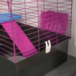 PawHut Chinchillas Small Rabbit Guinea Pig Small Animal Cage Pet Playhouse with Platform Ramp, 71 x 46 x 47 cm - Aosom UK - thumbnail 9