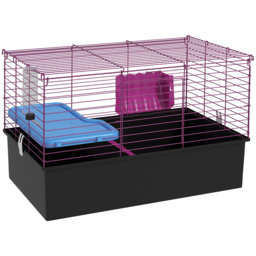 PawHut Chinchillas Small Rabbit Guinea Pig Small Animal Cage Pet Playhouse with Platform Ramp, 71 x 46 x 47 cm - Aosom UK - thumbnail 1
