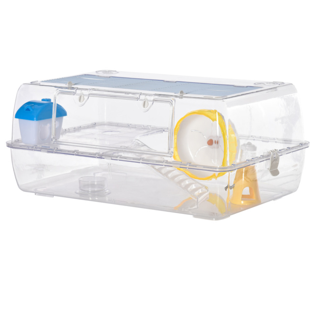 PawHut Portable Hamster Cage, 2 Storey Small Pet Habitat with Exercise Wheel, Water Bottle, and Feeding Bowl - Aosom UK - image 1