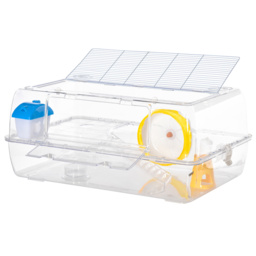 PawHut Portable Hamster Cage, 2 Storey Small Pet Habitat with Exercise Wheel, Water Bottle, and Feeding Bowl - Aosom UK - thumbnail 8