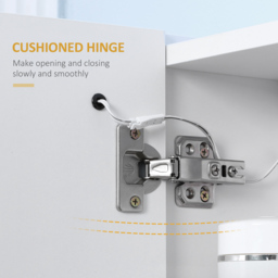 kleankin Illuminated Bathroom Cabinet: Wall-Mounted with LED Mirror, Adjustable Shelf, Touch Switch, USB Charging, Pristine White - Aosom UK - thumbnail 8