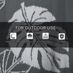 Outsunny Plastic Straw Reversible RV Outdoor Rug with Carry Bag, 182 x 274cm, Grey and White - Aosom UK - thumbnail 7
