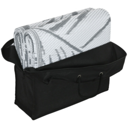 Outsunny Plastic Straw Reversible RV Outdoor Rug with Carry Bag, 182 x 274cm, Grey and White - Aosom UK - thumbnail 9