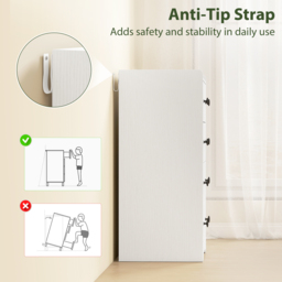 HOMCOM 4 Drawer Chest of Drawers, Modern Dresser for Bedroom, Storage Cabinet for Living Room Entryway, White Wood Effect - thumbnail 5