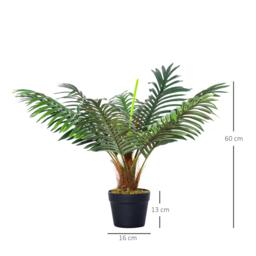 Outsunny 60cm Fake Palm Tree, Indoor/Outdoor Decorative Plant with 8 Leaves and Nursery Pot - Aosom UK - thumbnail 3