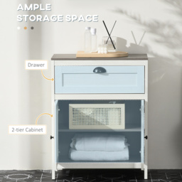 kleankin Bathroom Furniture Set with Adjustable Shelves, 6-Tier Tall Bathroom Storage Cabinet, Floor Cabinet with Drawer, Under Sink Cabinet, Antique White - Aosom UK - thumbnail 6