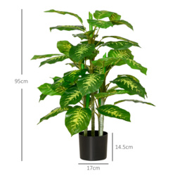 HOMCOM 2 PCs Artificial Evergreen Tree Fake Decorative Plant in Nursery Pot for Indoor Outdoor Décor, Green - Aosom UK - thumbnail 3