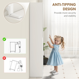 kleankin Tall Mirrored Free Standing Bathroom Cabinet, Storage Cupboard, Floor Standing Tallboy Unit with Adjustable Shelf, White - Aosom UK - thumbnail 6