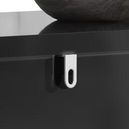 Stylish Sideboard with 2 Doors, 4 Shelves and Geometric Door Design, Durable Cabinet with Slim Metal Feet, 152L x 40W x 75H cm, Black - Aosom UK - thumbnail 7