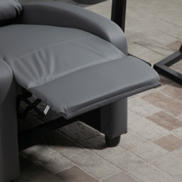 HOMCOM Reclining Massage Chair, Faux Leather with Footrest, Remote Control, for Lounge, Bedroom, Cinema, Grey - thumbnail 8